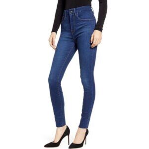 NWT Good American Raw Edge High Rise Stretch Skinny Jeans in Blue 777 Size 2/26
